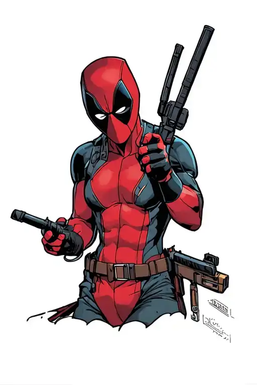 Deadpool cyber security tattoo design idea