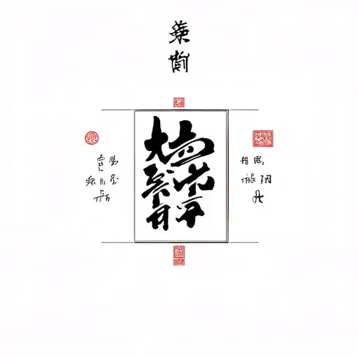 Chinese seal layout but using english words: I can't go back to yesterday because I was a different person then tattoo design idea