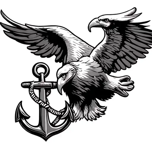 marine corps eagle goble and anchor and jesus tattoo design idea