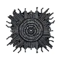 circuit board mandala tattoo design idea