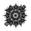 circuit board mandala tattoo design idea