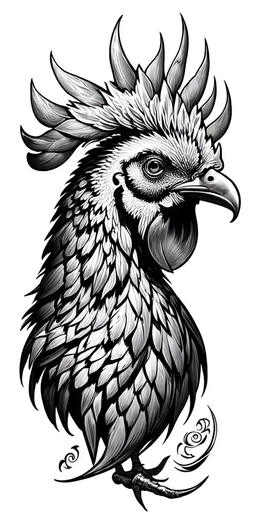 gemini rooster head tattoo tattoo design idea