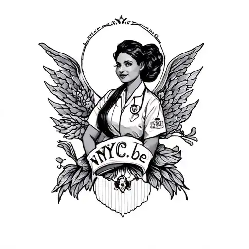 nyc registered nurse tattoo design idea