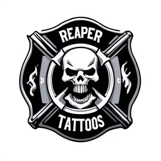 reaper fire department maltese tattoo design idea