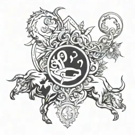 Taurus And Libra tattoo design idea