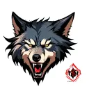 Evil wolf head tattoo design idea