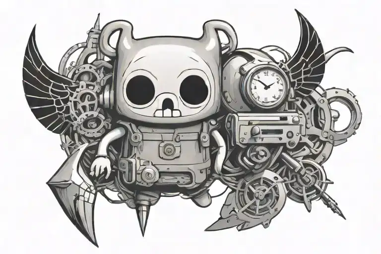 Cybersigilism MeMow from Adventure time piece tattoo design idea