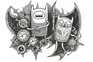 Cybersigilism MeMow from Adventure time piece tattoo design idea