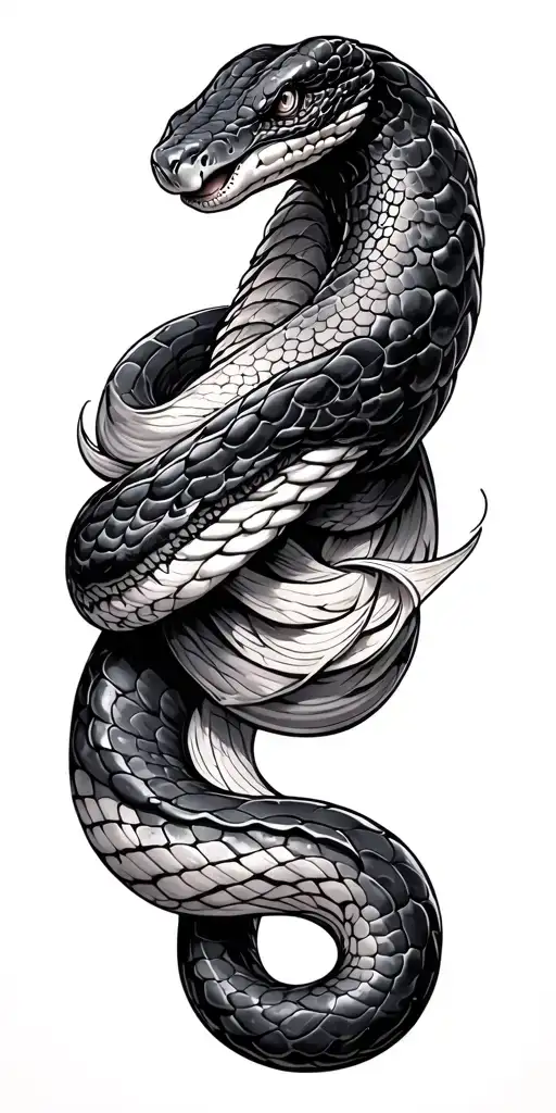 anaconda wrapped tattoo design idea
