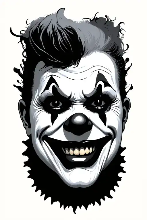 art the clown face tattoo design idea