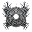 kabballistic tree of life metatrons cube merging tattoo design idea