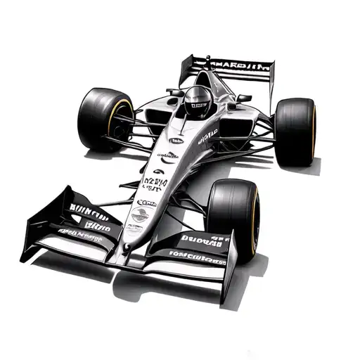 F1 car with arsenal canon tattoo design idea