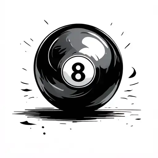 eight ball lock design tattoo design idea