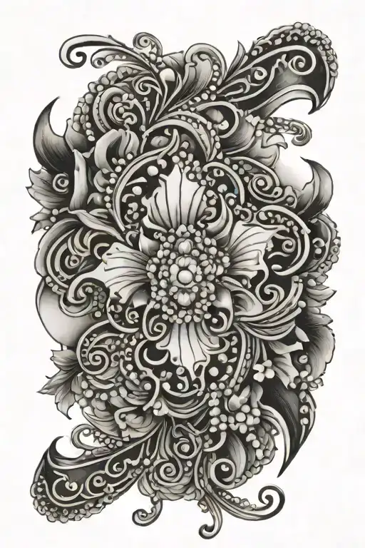 tummy tuck tattoo with jewels that go down to the thigh tattoo design idea