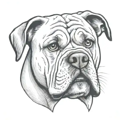 American bulldog head tattoo design idea