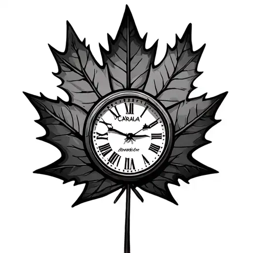 Canadian Forest Clock Trucker tattoo design idea