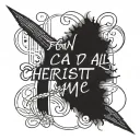 Phrase "I can do all things through Christ who strengthens me" tattoo design idea