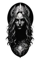 nemesis goddess of revenge tattoo design idea