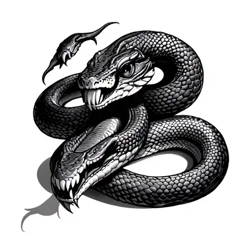 evil snake tattoo design idea