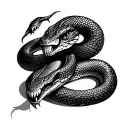 evil snake tattoo design idea