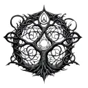 celtic tree of life and triskel symbol tattoo design idea