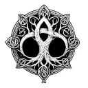 celtic tree of life and triskel symbol tattoo design idea
