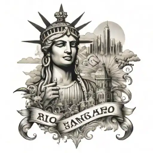 Rio de Janeiro mix with Buenos Aires Argentina combined tattoo design idea