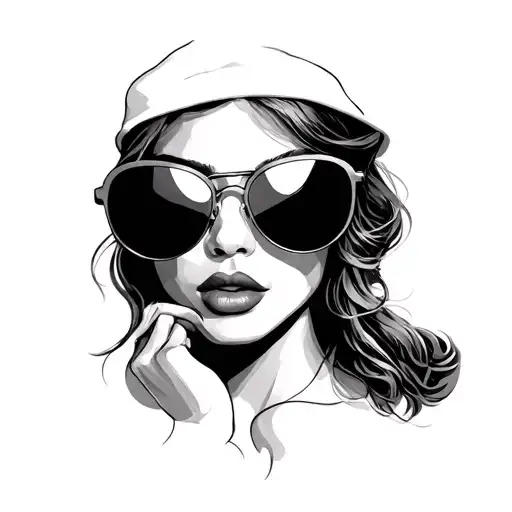 aviator sunglasses tattoo design idea