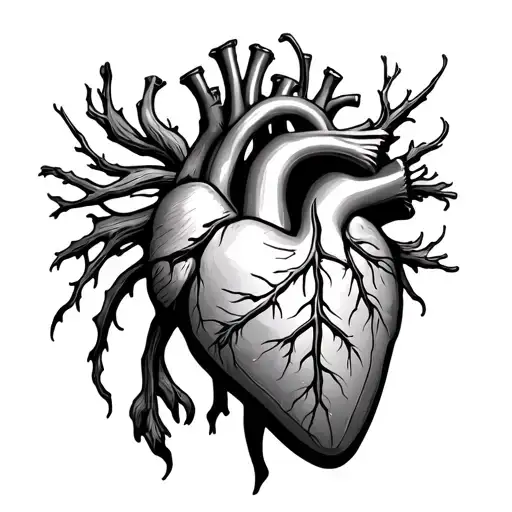 anatomically correct heart tattoo design idea