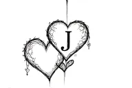 3 hearts with letter J simple ideas mixed into one tattoo design idea