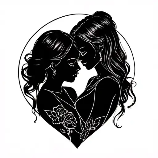 Mom Son Daughter tattoo design idea