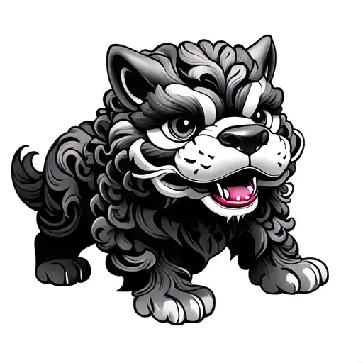 Japanese Foo Dog tattoo design idea