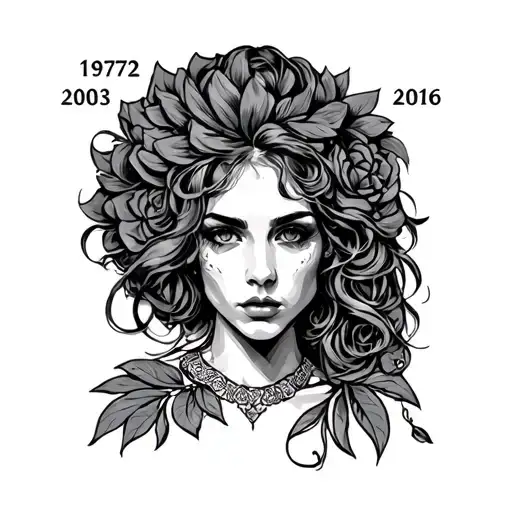 incorporate these three years. 1972, 1983, 2010 2016 2017 tattoo design idea