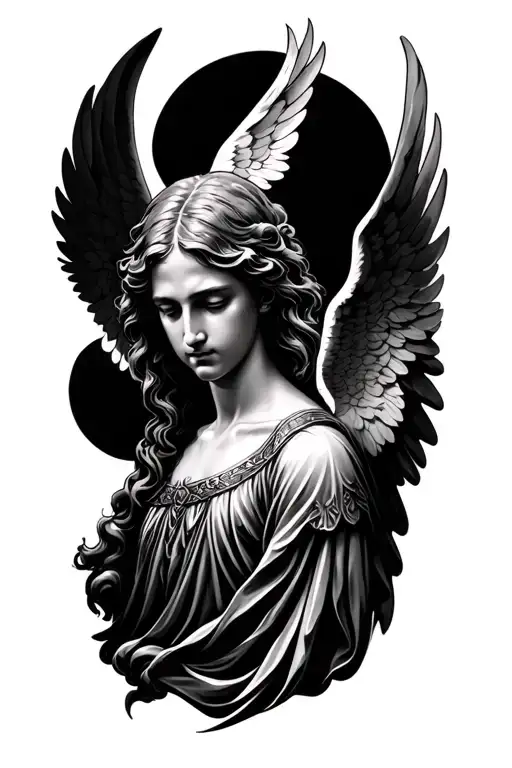 Gabriel angel tattoo design idea