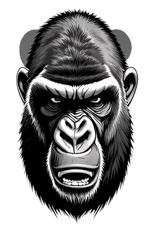 angry gorilla face tattoo design idea