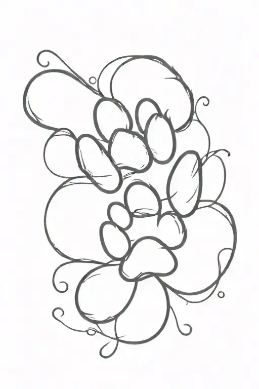 western paw print playing card tattoo design idea