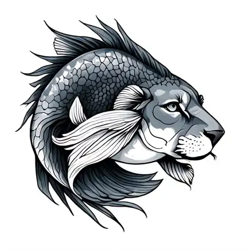 Pisces And Leo tattoo design idea