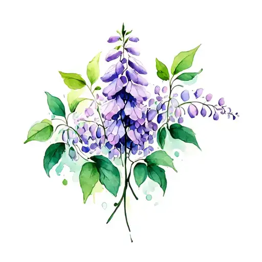 wisteria flowers tattoo design idea