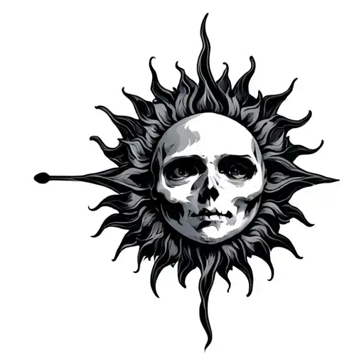 Gothic Sun tattoo design idea