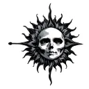 Gothic Sun tattoo design idea