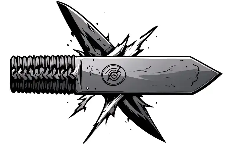 naruto pain in kunai knife tattoo design idea