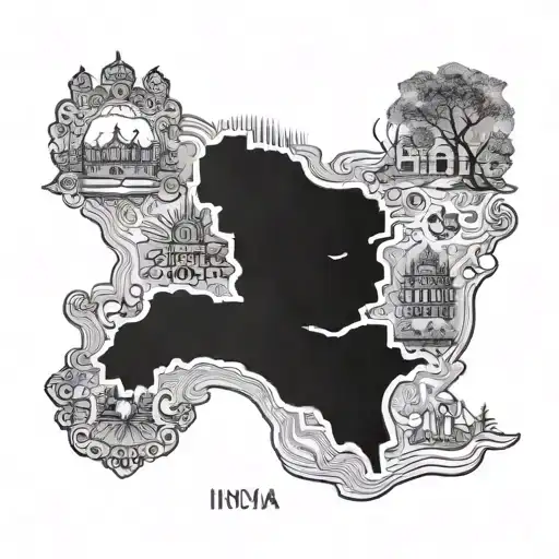india Punjab map tattoo design idea