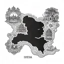 india Punjab map tattoo design idea