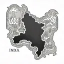 india Punjab map tattoo design idea