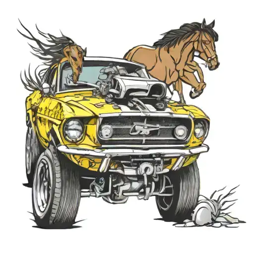 1967 mustang tattoo design idea