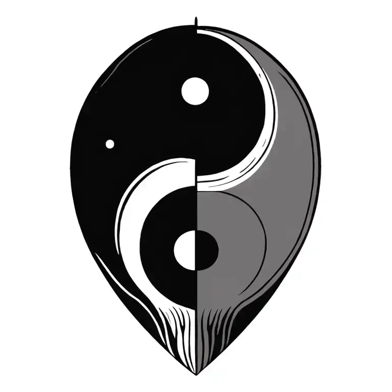 A black ink forearm tattoo featuring a minimalist Yin-Yang symbol  zodiac symbols for Virgo and Aquarius tattoo design idea