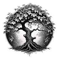 ivy tree tattoo design idea