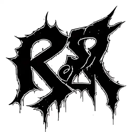 Raw Blackwork Cyber Sigils Gothic Lettering Anatomical Brush Strokes Bold High Contrast Full-Body Horror tattoo design idea