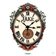 "Jake" clock face tattoo design idea