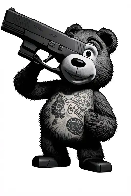Ted from Ted 2 holding a Glock 19 incorporated tattoo design idea